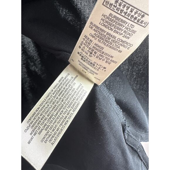 Burberry Cotton Pique Polo Shirt Black Nova Check Placket SS Embroidered Logo XL - Picture 11 of 12